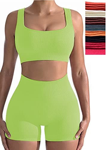 Niyokki Women's Seamless Crop Tops & Leggings Workout Set