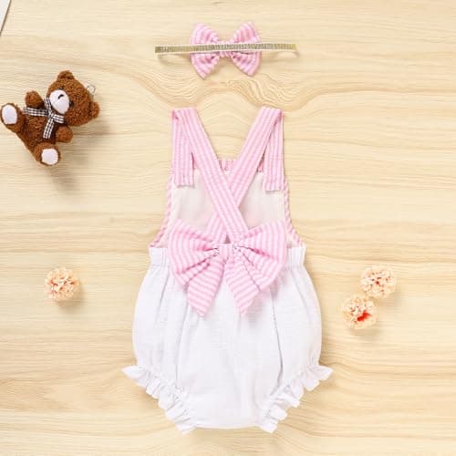 TITKKOP Baby Girl 1st Birthday Bubble Romper Sleeveless Bodysuit