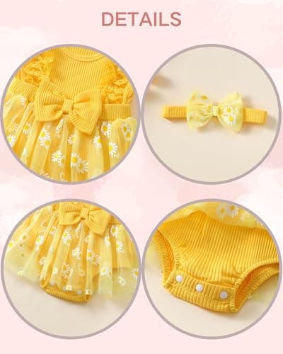 Renotemy Newborn Lace Romper Boho Flower Dress for Summer Photography