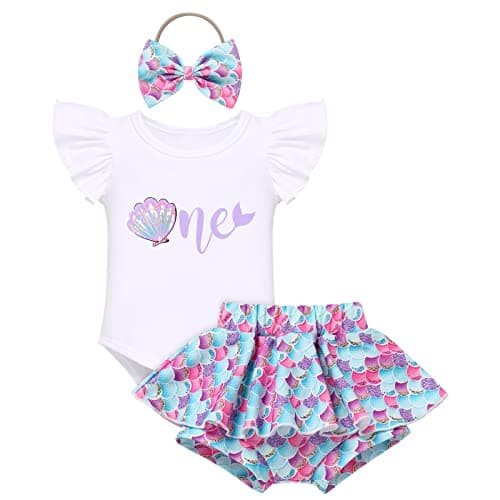 FYMNSI Baby Girls Sunflower Peach 1st Birthday Romper + Shorts + Headband for Cake Smash Photo Props