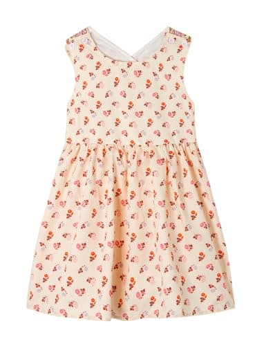 Minitaylor Girls' Casual Sleeveless Dresses Back Cutout Elastic Waist Pattern