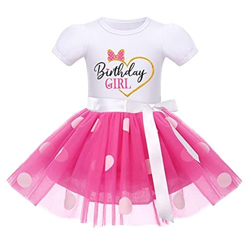 Polka Dots Birthday Princess Dress Set for Kids 1-6T