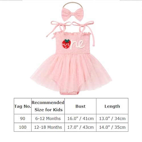 IMEKIS Baby Girl Strawberry First Birthday Outfit