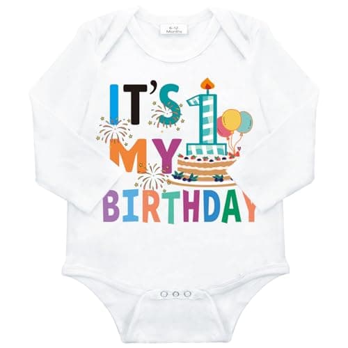 Xuomuen Cake Print Bodysuit for 1-Year-Old Baby Newborn Outfit