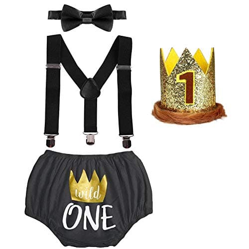 IBTOM CASTLE Baby Boy 1st Birthday Cake Smash Outfit Set