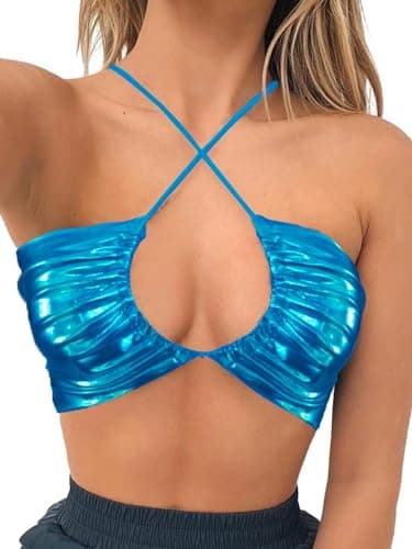 Square Neck Buckle Strap Cami Crop Tube Top