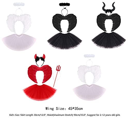Girl's Angel and Devil Costumes for Halloween (Ages 2-12)