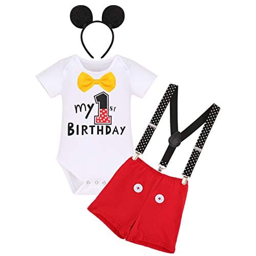 IMEKIS Baby Boys 1st Birthday Halloween Tuxedo Costume Romper Shorts