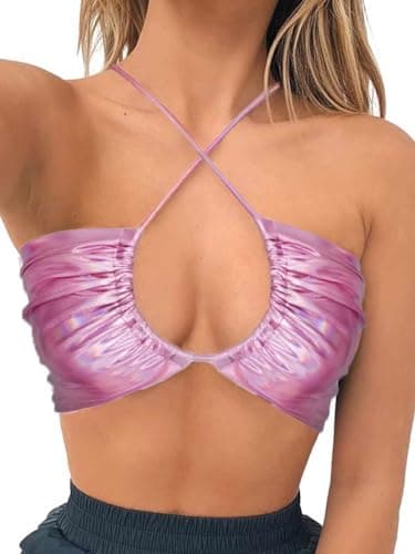 Square Neck Buckle Strap Cami Crop Tube Top