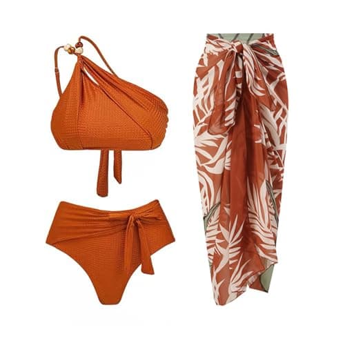 Women's One-Piece Swimsuit with Cover-up Sarong - Beach Outfit