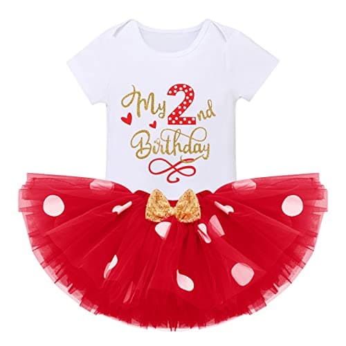 IMEKIS Baby Girls 1st Birthday Tutu Romper with Polka Dots & Mouse Ears Costume