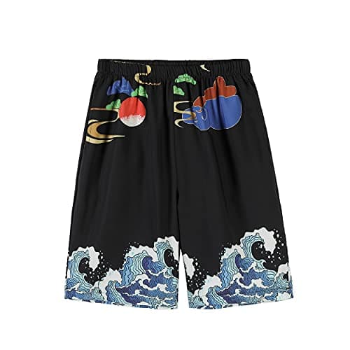 PRIJOUHE Mens Loose Fit Japanese Kimono Coat Jacket with Shorts