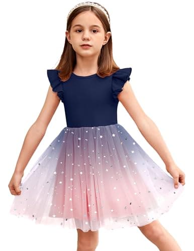 Arshiner Fluffy Tutu Dress for Little Girls 2-6Y Casual Party Sundress