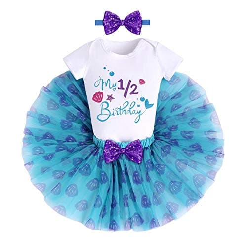 Baby Girls Mermaid 1st Birthday Outfit Set