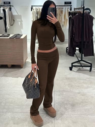 ZFLM Casual Workout Two-Piece Streetwear Sets Flared Leggings