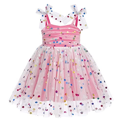Sequin Ruffle Tulle Bowknot Sundress for Baby Girls