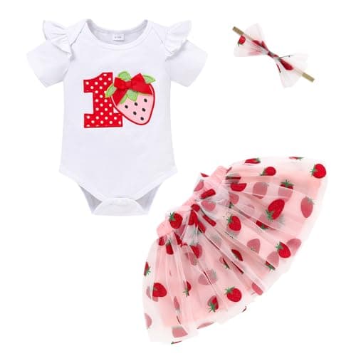GRNSHTS Baby Girl 1st Birthday Cake Smash Tutu Outfit Set