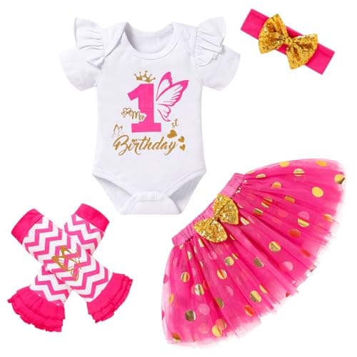 Baby Girl 1st Birthday Cake Smash Outfit Set