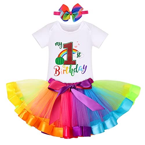 IMEKIS Baby Girls Watermelon 1st Birthday Outfit Summers Dress