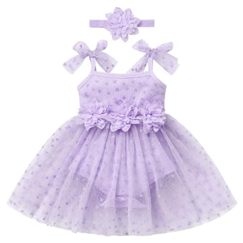 Newborn Baby Girl 1st Birthday Outfit Shiny Tulle Romper Dress Headband Cake Smash Photo Shoot