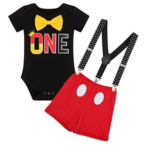 IBTOM CASTLE Baby Boys First Birthday Cake Smash Outfit Gentleman Tuxedo Clothes Set