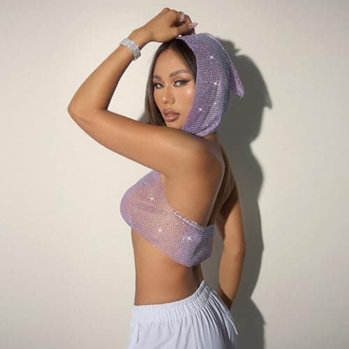 Women's Rhinestone Hoodie Crop Top.