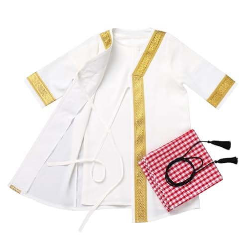Newborn Baby Boys Muslim Abaya Set with Hijab Dubai Golden Kaftan