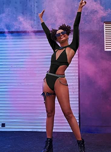 Neon Bodysuit Set for Women - Rave Festival Outfits