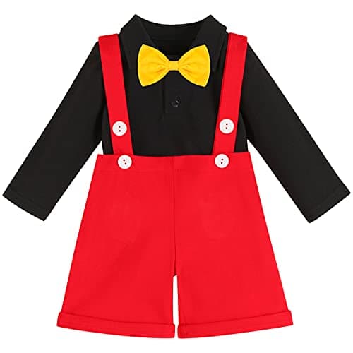IBTOM CASTLE Baby Boys First Birthday Cake Smash Outfit Gentleman Tuxedo Clothes Set