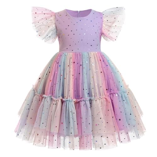 Confetti Stars Birthday Princess Dress for Toddler Girls