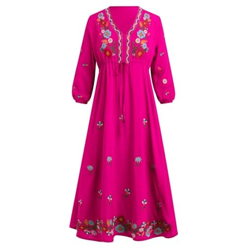 Traditional Mexican Embroidered Dress for Women