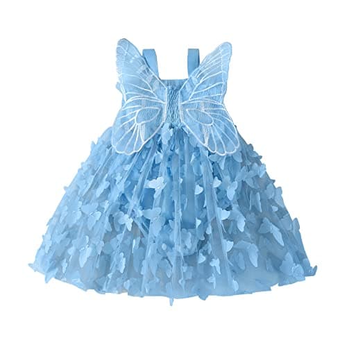 TUSFTAY Toddler Butterfly Wings Birthday Tutu Dress