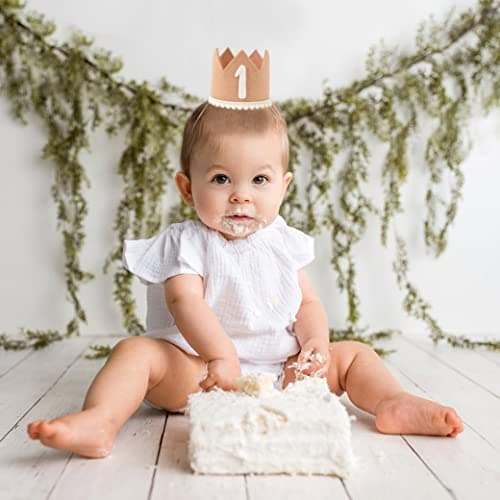 WAHAWU Baby First Birthday Pink Crown Decorations