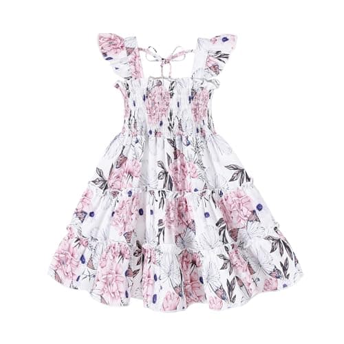 Younger Tree Girls Sleeveless Ruffle Dress Summer Beach Outfit