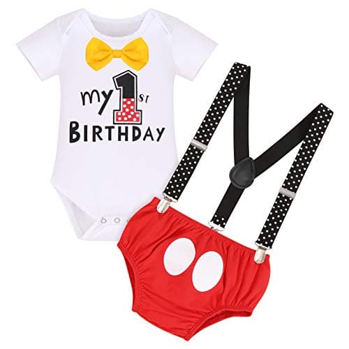 IBTOM CASTLE Baby Boys First Birthday Cake Smash Outfit Gentleman Tuxedo Clothes Set