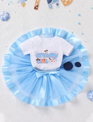 IMEKIS Toddler Birthday Outfit Ruffle Tutu Skirt Dog Ears Hair Clips Set Ideal for 1-6T Birthday Photoshoots  
IMEKIS Toddler Birthday Girl Outfit Shirt Ruffle Tutu Skirt Perfect for 1-6T Birthday Parties  
IMEKIS Cute Birthday Outfit Tutu Skirt with