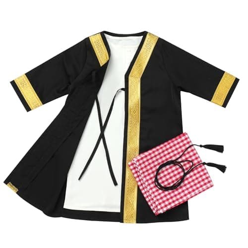 Newborn Baby Boys Muslim Abaya Set with Hijab Dubai Golden Kaftan