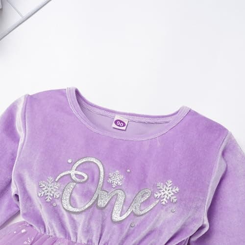 Baby Girls Snowflake 1st Birthday Princess Dress + Headband