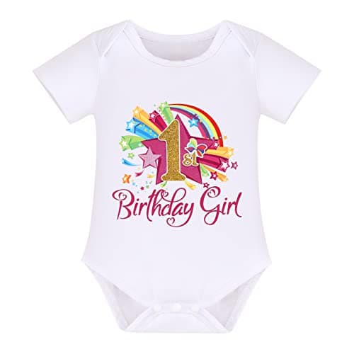 ODASDO Rainbow Tutu Birthday Smash Outfit for Toddler Girls
