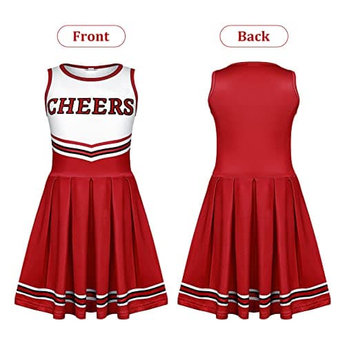 Haysandy 4-Piece Girls Halloween Cheerleader Costume Set