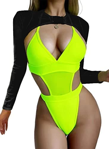 Neon Bodysuit Set for Women - Rave Festival Outfits