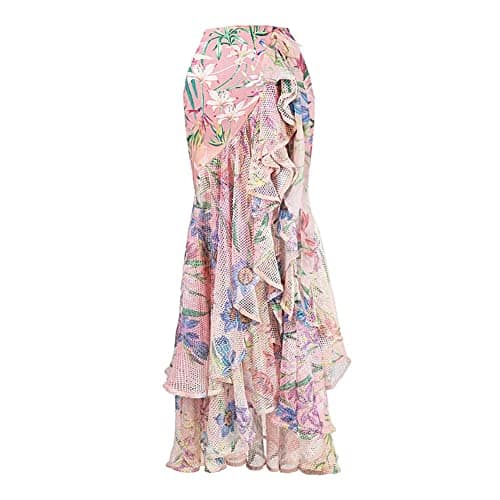 Women's One Piece Swimsuit with Floral Sarong Cover Up and Tummy Control