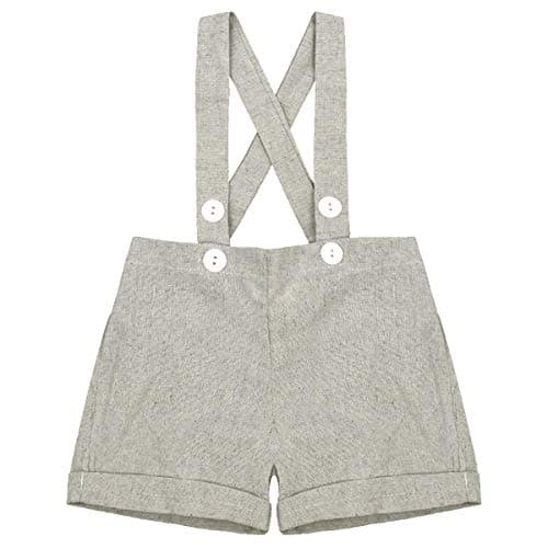 IMEKIS Baby Boy Baptism Outfit with Bowtie and Suspenders