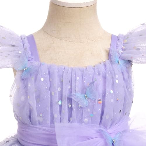 Sequin Party Dress for Toddler Girls: Butterfly Flower Pageant Tutu Dress for Photo Shoots (1-6T)