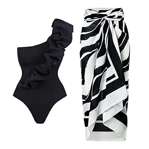 Women's 2-Piece Swimsuit with Cover-Up - Tropical Bikini Set for Summer
