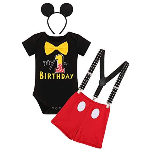 IMEKIS Baby Boys 1st Birthday Halloween Tuxedo Costume Romper Shorts