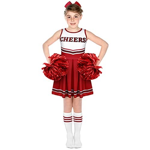 Haysandy 4-Piece Girls Halloween Cheerleader Costume Set