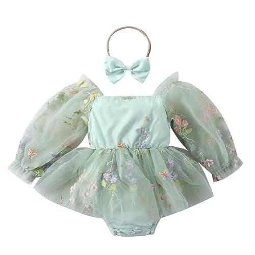 Newborn Baby Girls Butterfly Romper Princess Dress for 1st Birthday Photo Shoot