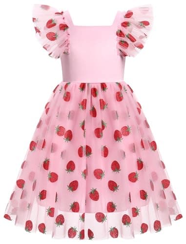 IMEKIS Princess Butterfly Boho Tulle Dress for Toddlers Girls Birthday Pageant
