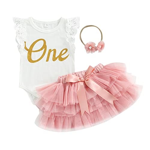 Biayxms Baby Girl First Birthday Outfit with Tutu Skirt and Headband